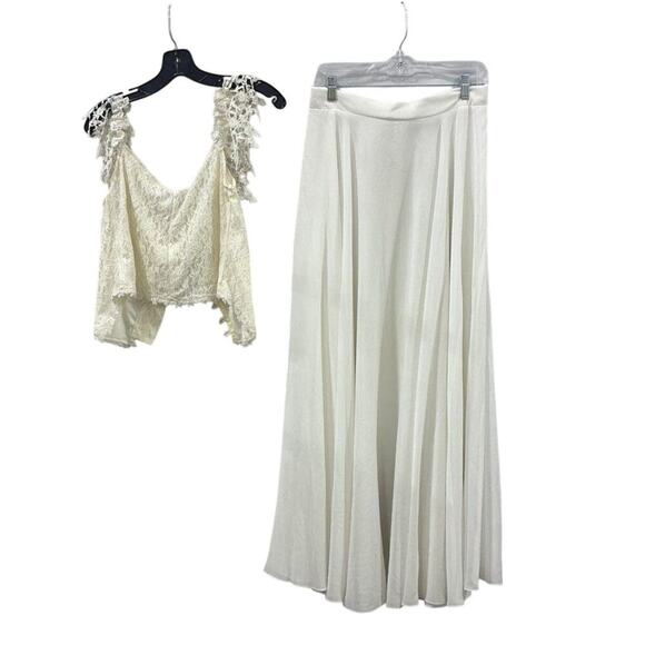 Vonda D Vintage Lace & Wide-Leg Pant Set | M Bridal Fairycore Festival Look - Picture 1 of 7